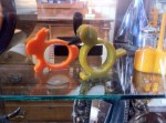 in store Bakelite napkin rings in antique store
