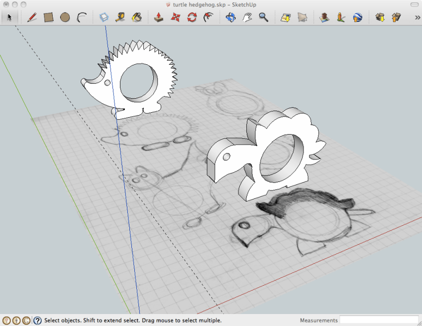 Sketch with objects in SketchUp