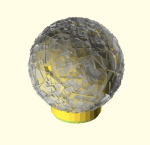 "Hand Hammered" ball finial in OpenSCAD with the flag set to show process steps
